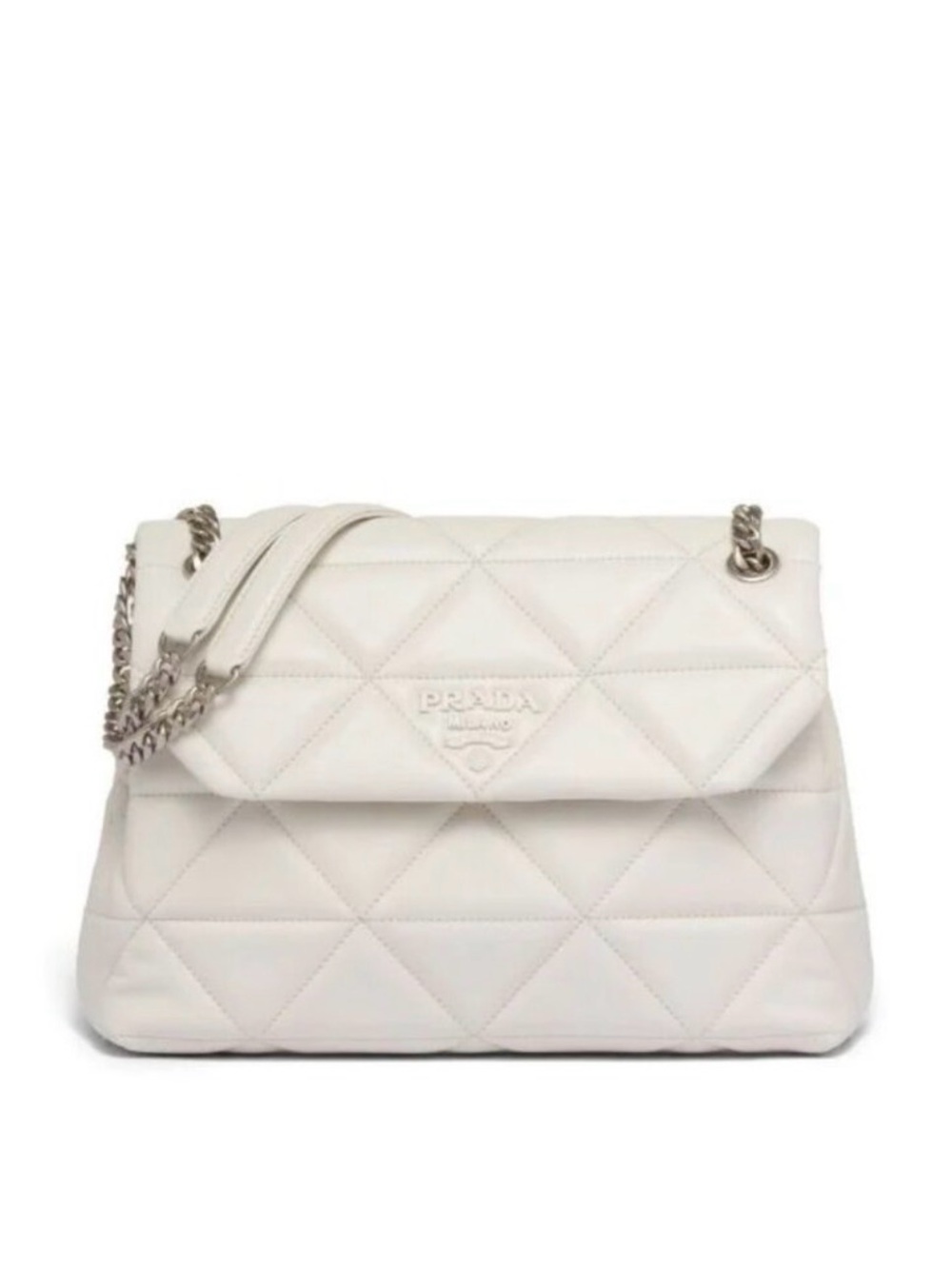 Prada Spectrum Quilted Leather Shoulder Bag in Cream